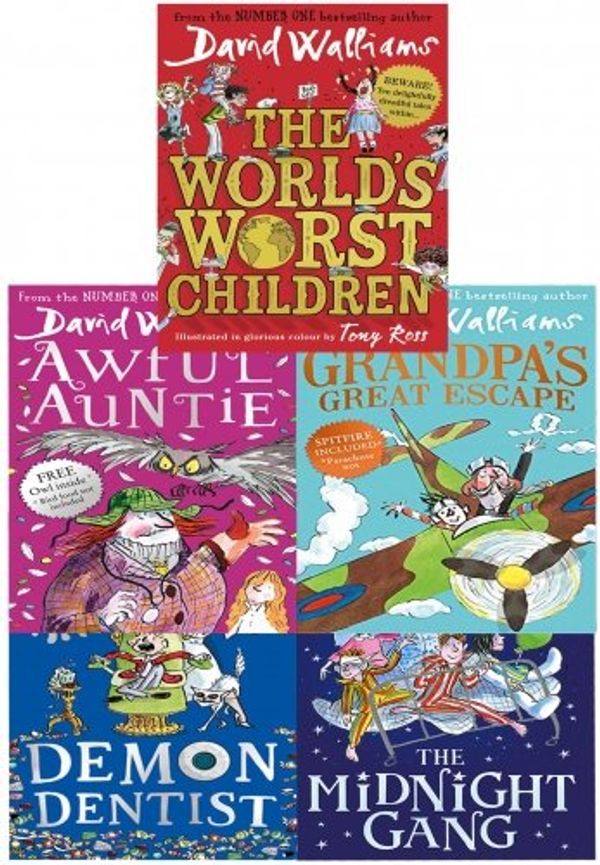 Cover Art for 9789526528861, David Walliams Series 2 - 5 Books Set (Midnight Gang, Worlds Worst Children, Grandpas Great Escape, Awful Auntie, Demon Dentist) by David Walliams