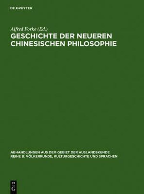 Cover Art for 9783110000085, Geschichte Der Neueren Chinesischen Philosophie by Alfred Forke