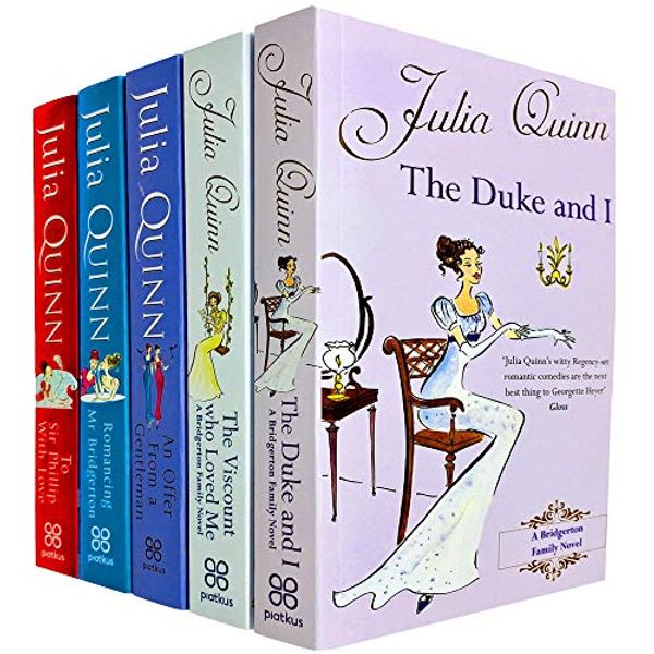 Cover Art for 9780349427508, Bridgerton Family Book Series 5 Books Collection Set by Julia Quinn (The Duke and I, Viscount Who Loved Me, Offer From a Gentleman, Romancing Mister Bridgerton & Sir Phillip, With Love) by Julia Quinn