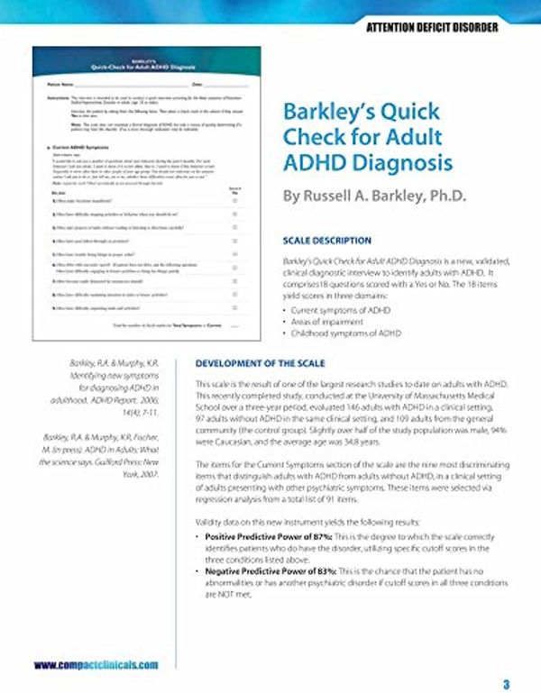 Cover Art for 9780763763053, Barkley's Quick Check for Adult ADHD Diagnosis by Russell Barkley