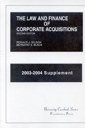 Cover Art for 9781587784378, Gilson and Black's the Law and Finance of Corporate Acquisitions, 2003-2004 Supplement by Ronald Gilson, Bernard Black