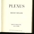 Cover Art for B000J0RA72, Plexus by Henry Miller