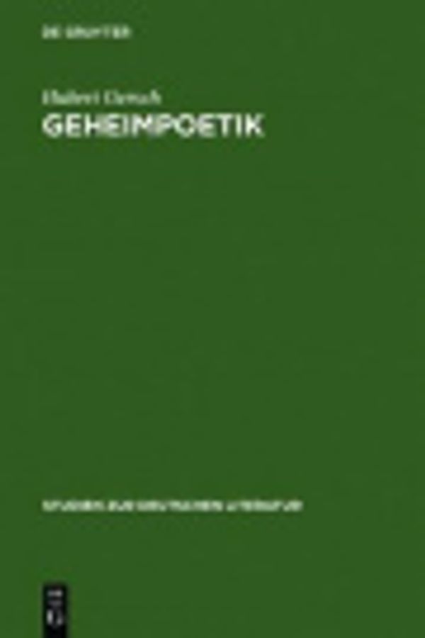 Cover Art for 9783112144497, Geheimpoetik [German] by Hubert Gersch