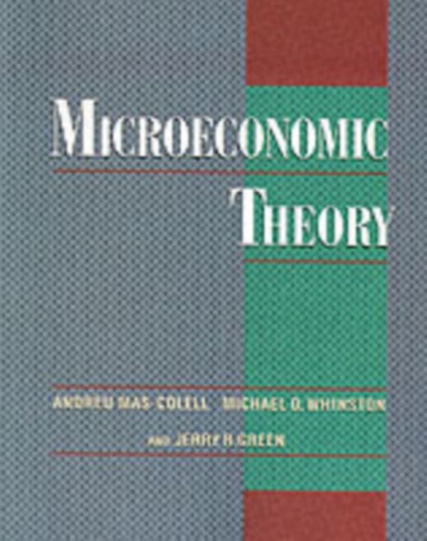 Cover Art for 9780195102680, Microeconomic Theory by Andreu Mas-Colell