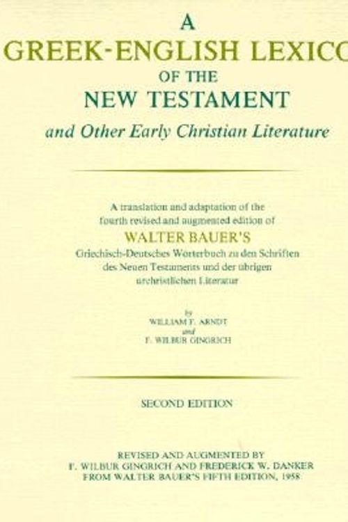 Cover Art for 9780226039329, Greek-English Lexicon of the New Testament and Other Early Christian Literature by Bauer