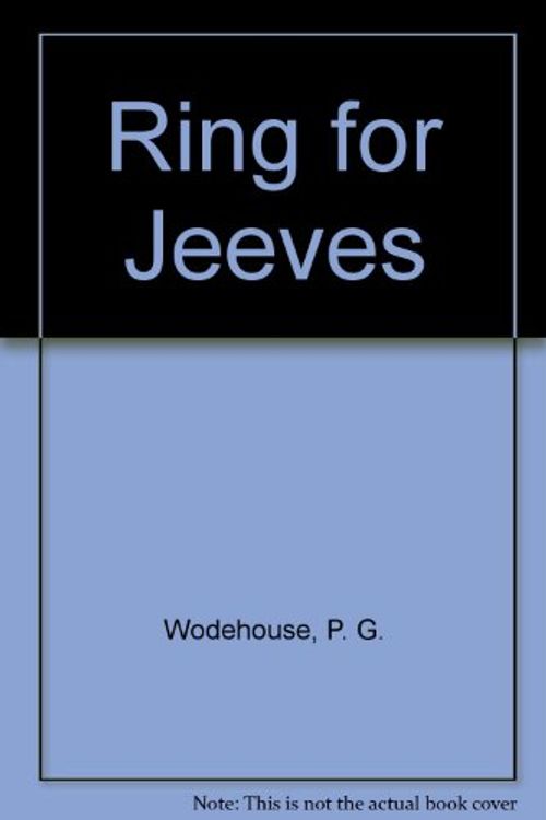 Cover Art for 9780860090120, Ring for Jeeves, Large Print by P. G. Wodehouse