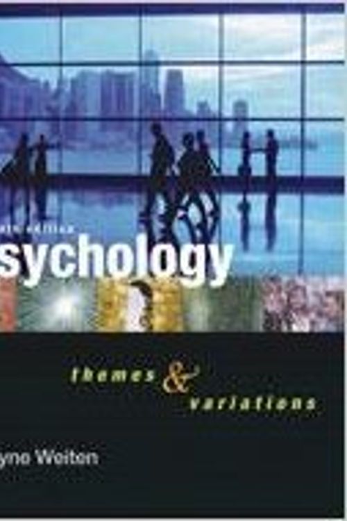 Cover Art for 9780495170334, Psychology Themes & Variations Instructor's Edition Seventh Edition by Wayne Weiten