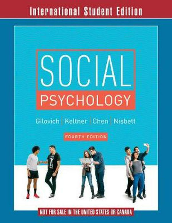 Cover Art for 9780393283532, Social Psychology 4e ISE by Tom Gilovich