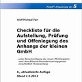 Cover Art for 9783802118906, Checkliste für die Aufstellung, Prüfung und Offenlegung des Anhangs der kleinen GmbH by Wolf-Michael Farr