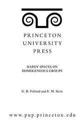 Cover Art for 9780691083100, Hardy Spaces on Homogeneous Groups by Gerald B. Folland, Elias M. Stein