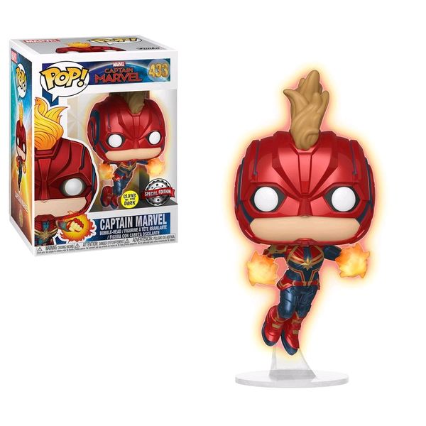 Cover Art for 0889698363570, POP! Funko Marvel Captain Marvel - Glow in The Dark Flying Captain Marvel (Target Exclusive) #433 by Funko