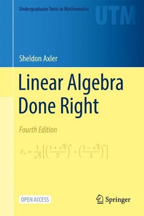 Cover Art for 9783031410253, Linear Algebra Done Right by S. Axler