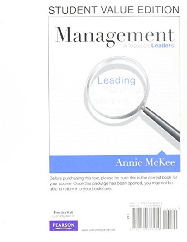 Cover Art for 9780132625586, Management by Annie McKee