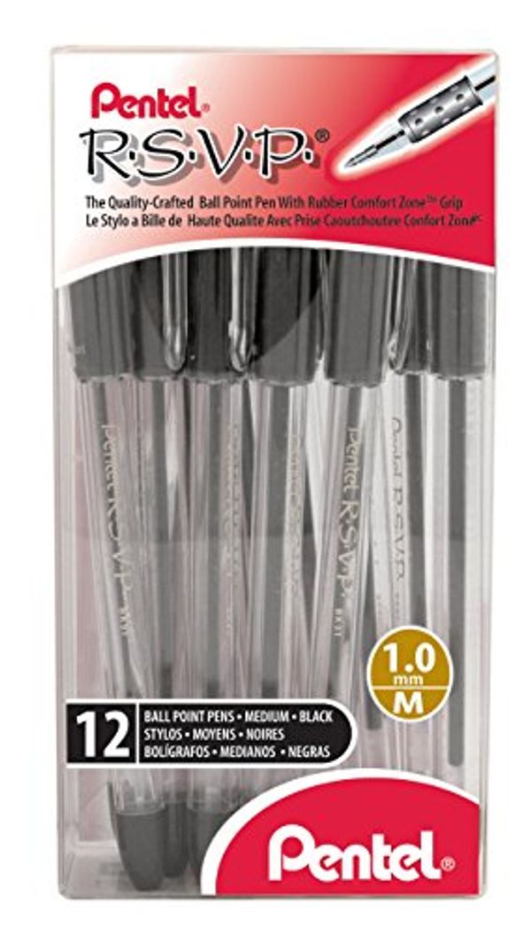 Cover Art for 0072512123782, Pentel R.S.V.P. Ball Point Pen, Medium Line, Black Ink, 12 Pack (BK91PC12A) by Unknown