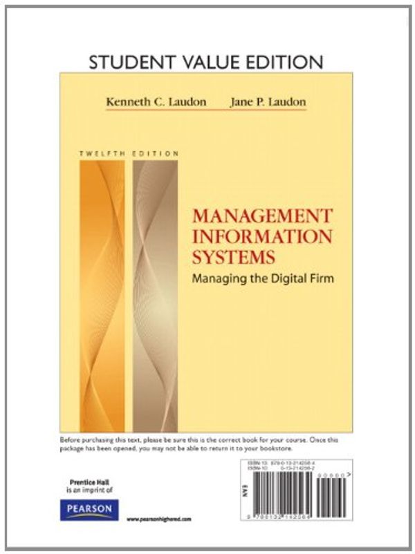 Cover Art for 9780132142564, Management Information Systems by Kenneth C Laudon