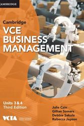 Cover Art for 9781009202602, Cambridge VCE Business Management Units 3&4 by Cain, Julie, Somers, Gillian, Sekula, Debbie, Jepson, Rebecca