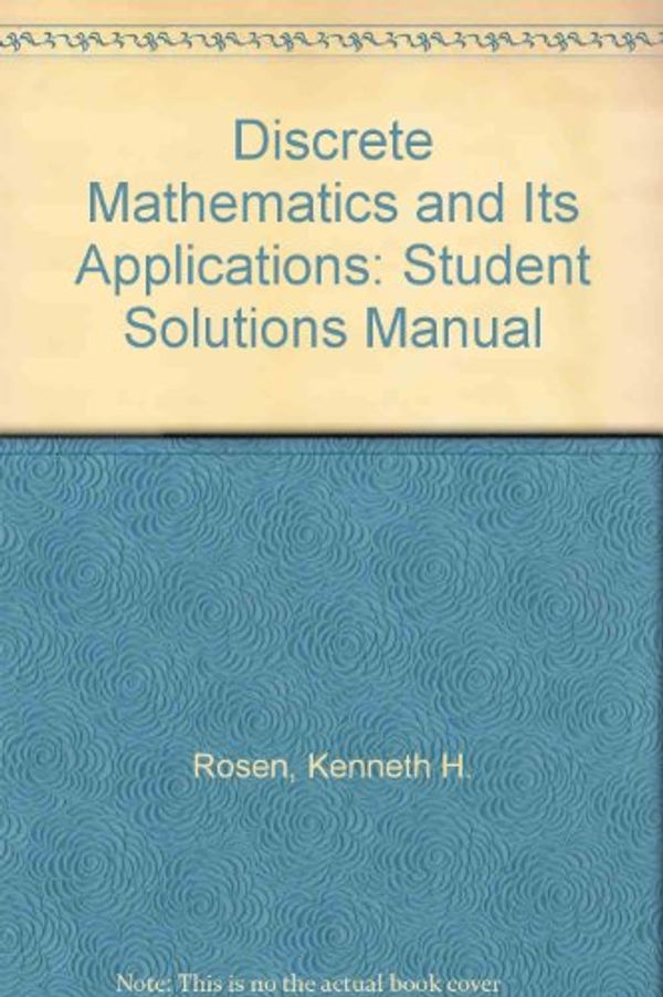 Cover Art for 9780075539582, Discrete Mathematics and Its Applications by Kenneth H. Rosen