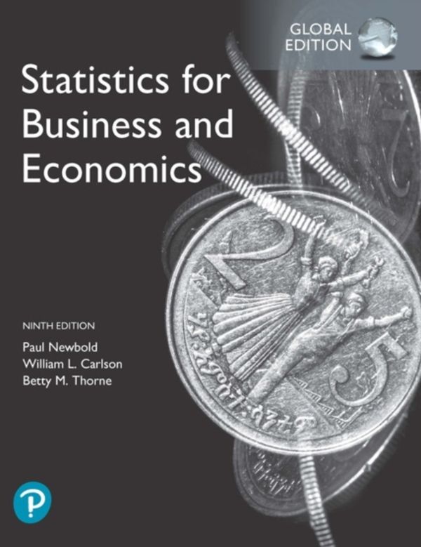 Cover Art for 9781292315034, Statistics for Business and Economics, Global Edition by Paul Newbold, William Carlson, Betty Thorne