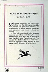 Cover Art for 9782010014727, Alice et le carnet vert by Caroline Quine